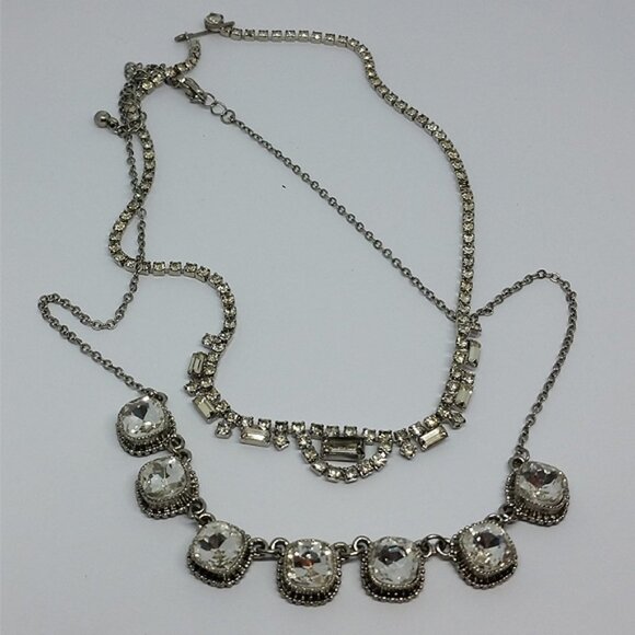 CURATED bundle 2 glam style dazzling necklaces vintage and modern - Picture 2 of 4
